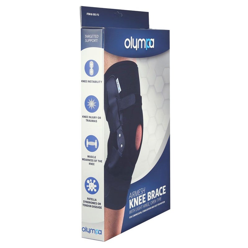 Olympa Airmesh Knee Brace Open Type Black Extra Large OES-712