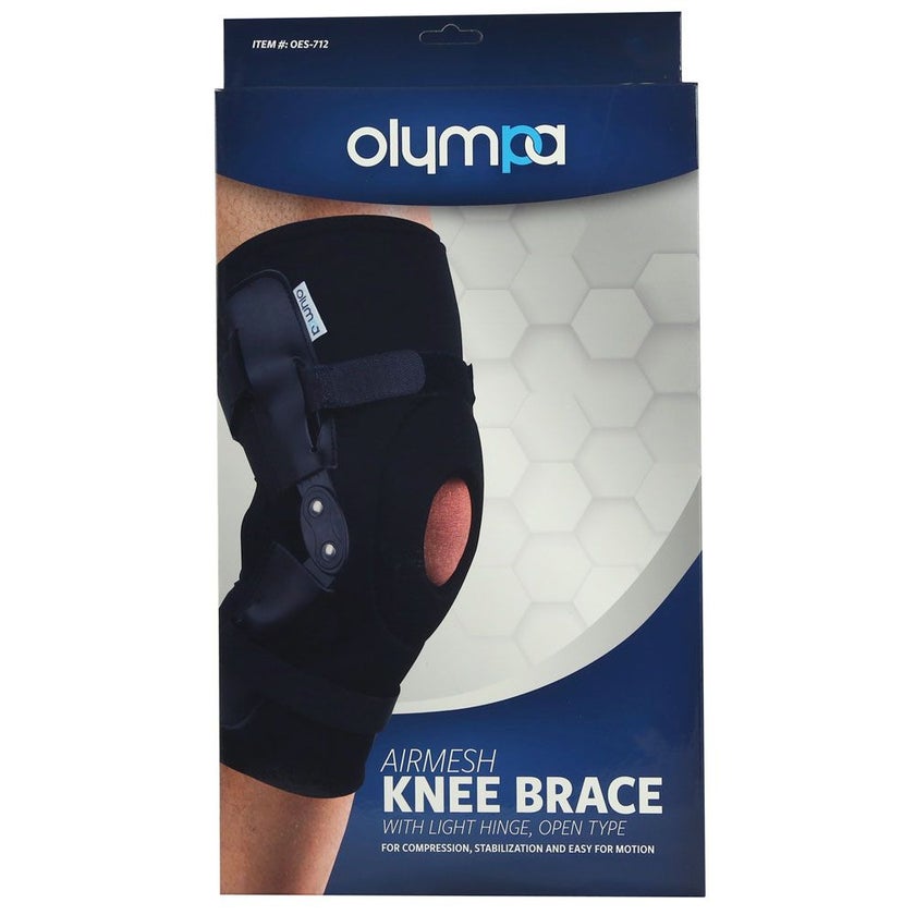 Olympa Airmesh Knee Brace Open Type Black Extra Extra Large OES-712
