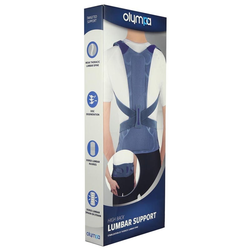 Olympa High Back Lumbar Support Grey Small/Medium OOH-111