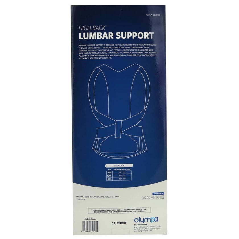 Olympa High Back Lumbar Support Grey Extra Extra Large OOH-111