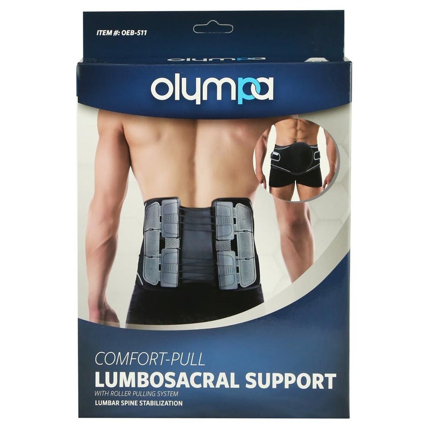 Olympa Comfort Pull Lumbo-Sacral Support Black Large/Extra Large OEB-511