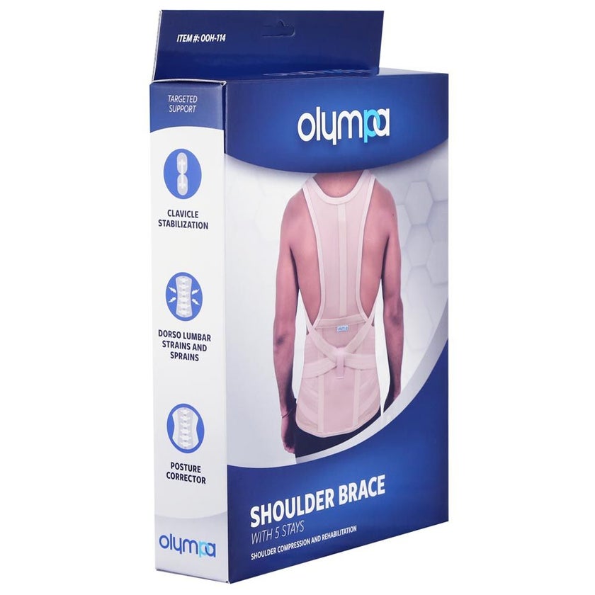 Olympa Shoulder Brace with 5 Stays Beige Small OOH-114