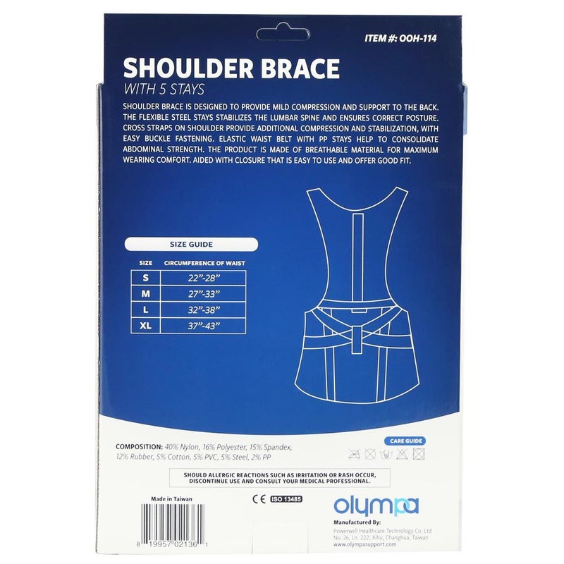 Olympa Shoulder Brace with 5 Stays Beige Medium OOH-114