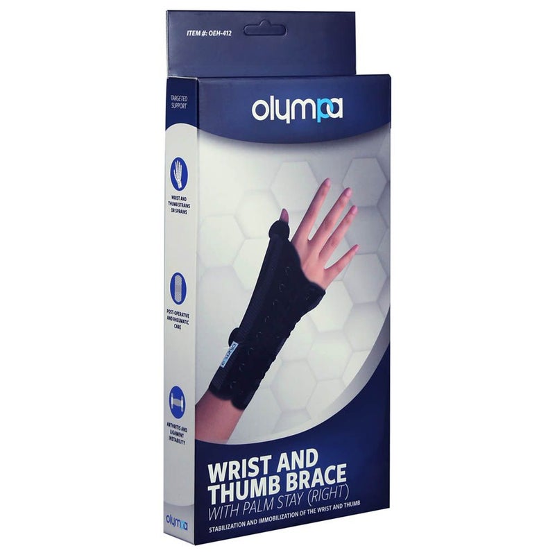 Olympa Wrist & Thumb Brace with Stay Right Grey-Black Extra Large OEH-412