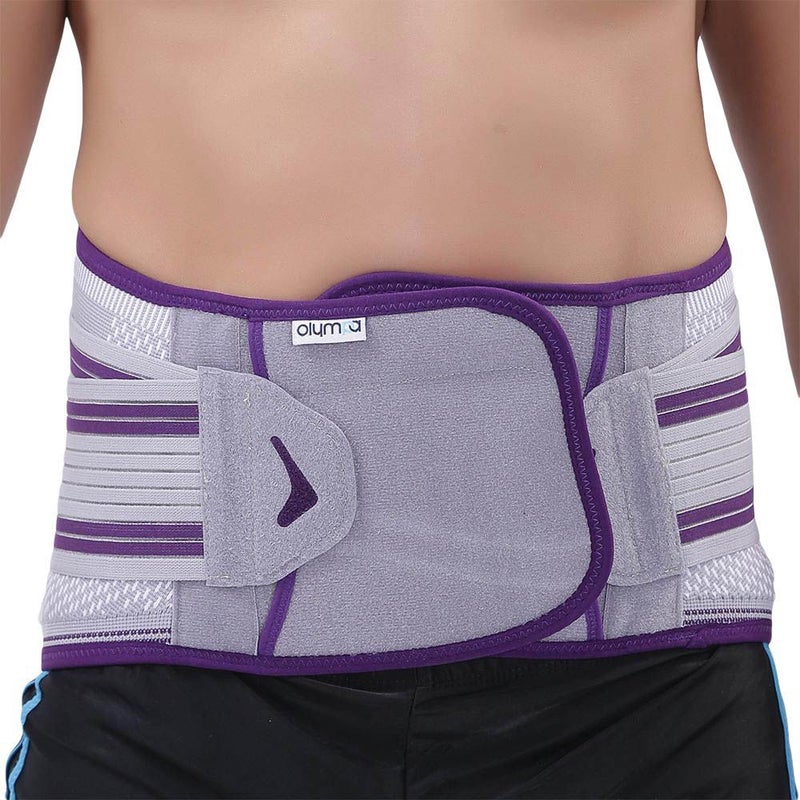 Olympa Snug Lumbar Support with 6 Stays and Massage Pad Cool Grey Small OFB-511