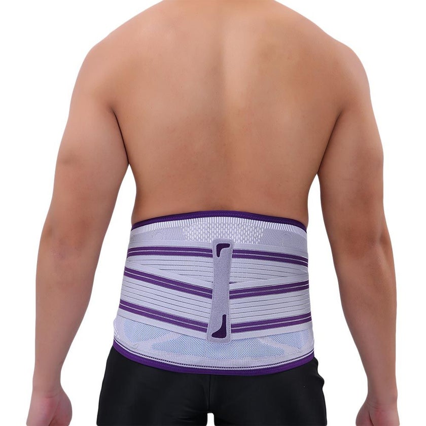 Olympa Snug Lumbar Support with 6 Stays and Massage Pad Cool Grey Extra Large OFB-511