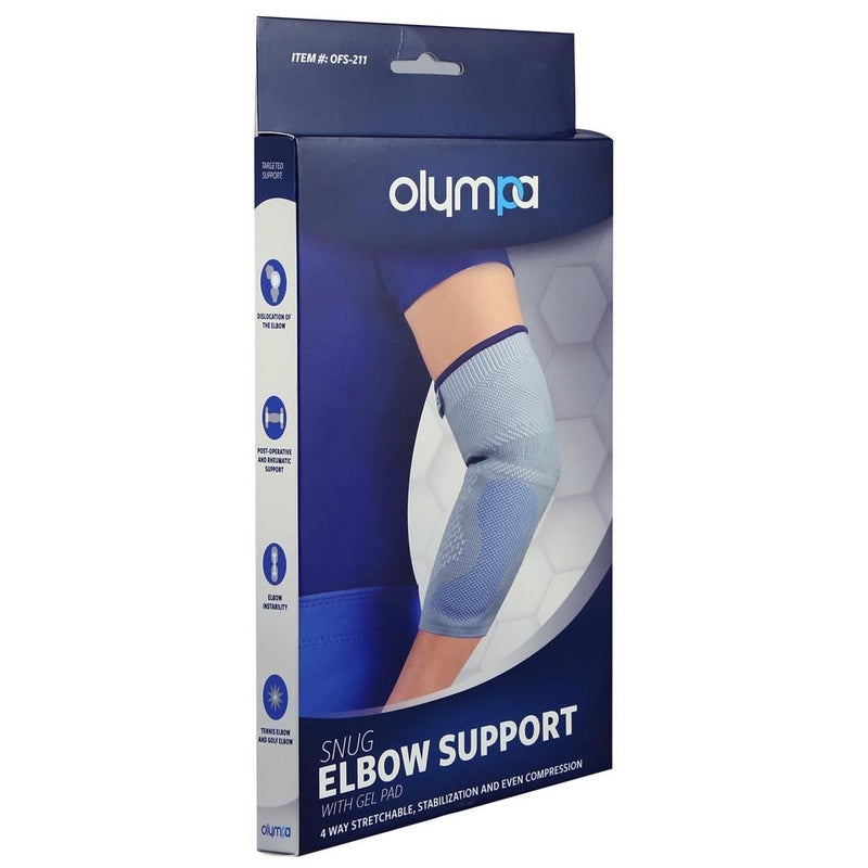 Olympa Snug Elbow Support with Gel Pad Extra Extra Large Cool Grey OFS-211