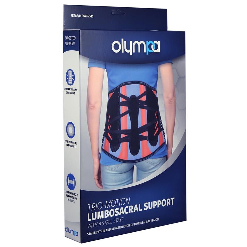 Olympa Trio Motion Lumbar Support with 4 steel stays 9.5 Medium OWB-511