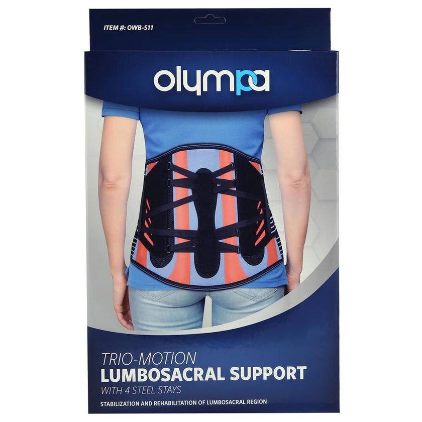 Olympa Trio Motion Lumbar Support with 4 steel stays 9.5 Extra Extra Large OWB-511