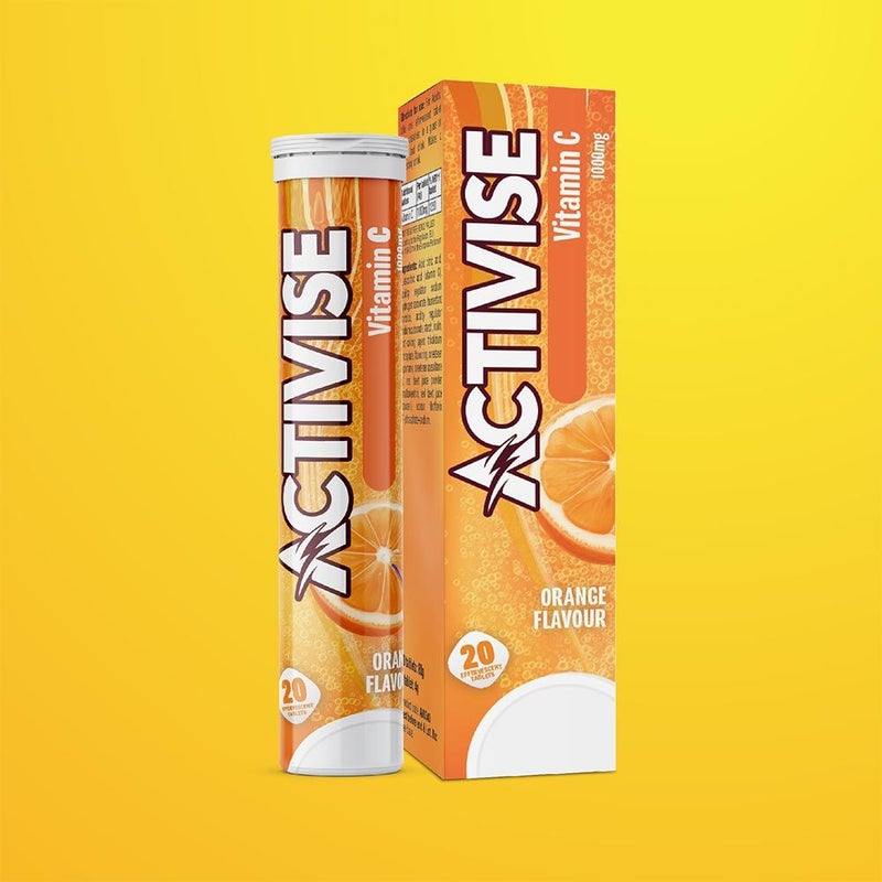 Activise Vitamin C 1000mg Effervescent Tablets, Orange Flavor, Pack of 20's
