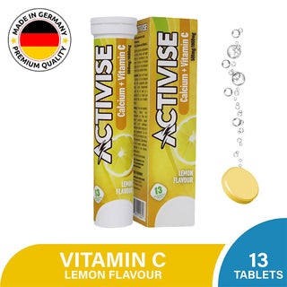 Activise Calcium + Vitamin C Lemon Flavor Effervescent Tablets For Bone & Immune Health, Pack of 13's
