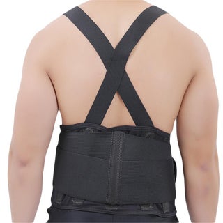 Olympa Industrial Back Support with Shoulder Straps Black Extra Large OEB517
