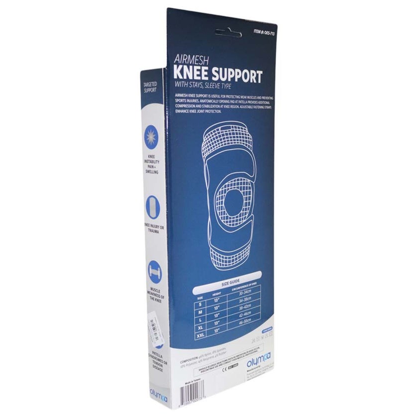 Olympa Airmesh Knee Support with Stays Sleeve Black Small OES-713