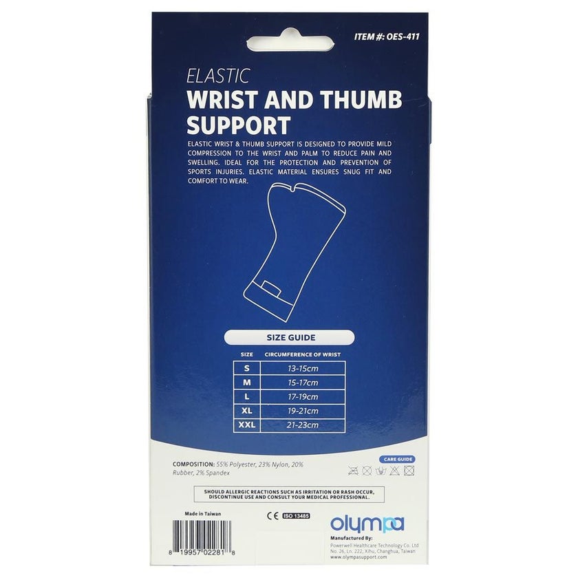 Olympa Elastic Wrist & Thumb Support Beige Extra Large OES-411