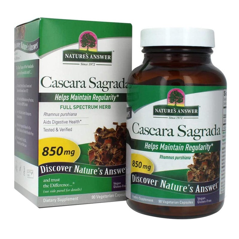 Nature's Answer Cascara Sagrada Bark 850 mg Vegetarian Capsules 90's