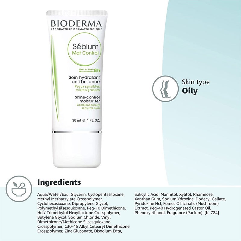 Bioderma Sebium Mat Control Moisturiser 30 mL