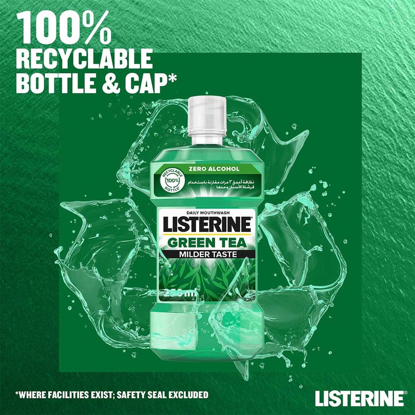 Listerine Zero Alcohol Milder Taste Green Tea Mouthwash 250ml