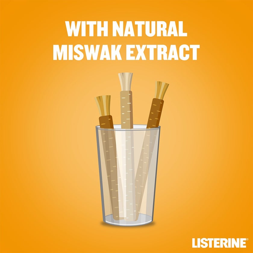 Listerine Total Care Milder Miswak Taste Fluoride Mouthwash 250ml 
