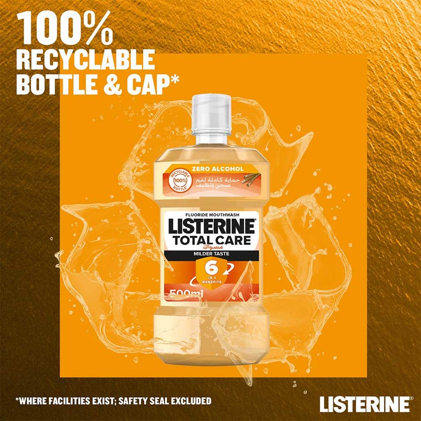 Listerine Total Care Milder Miswak Taste Fluoride Mouthwash 250ml 