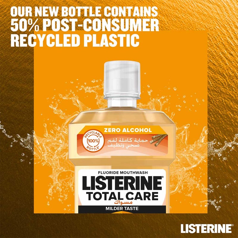 Listerine Total Care Milder Miswak Taste Fluoride Mouthwash 500ml 