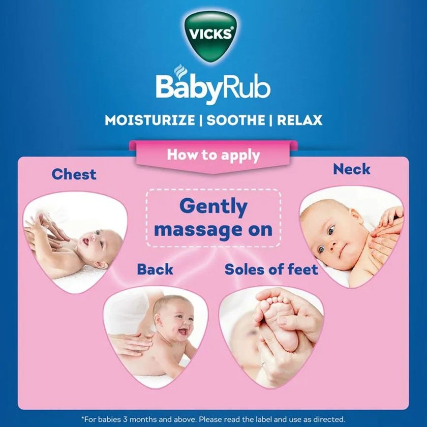 Vicks BabyRub Non-Medicated Soothing Ointment For 3+ Month Baby 50g