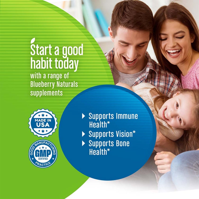 Blueberry Naturals Vitamin A 10,000IU Softgels, Pack of 100's - B0005