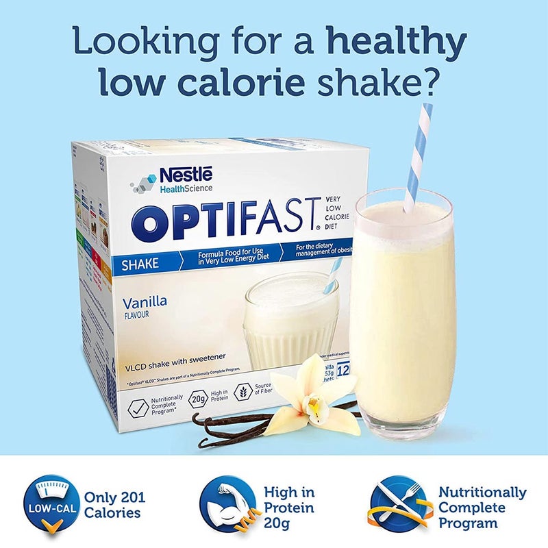 Nestle Optifast Shake Powder Mix Sachets Vanilla 12's