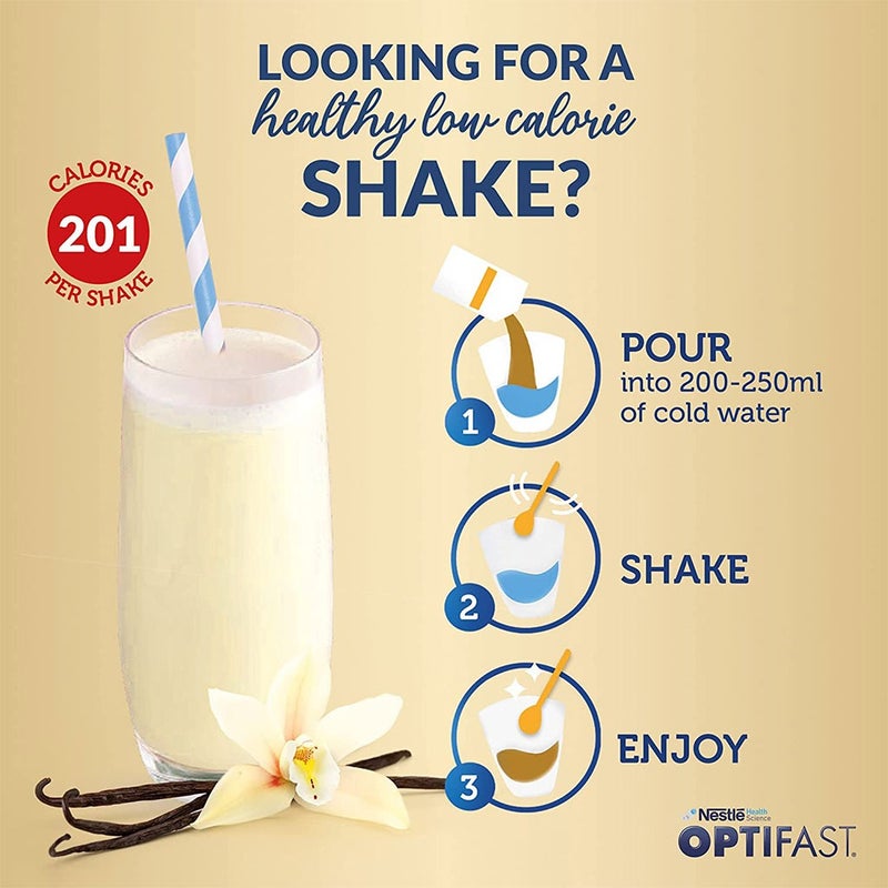 Nestle Optifast Shake Powder Mix Sachets Vanilla 12's