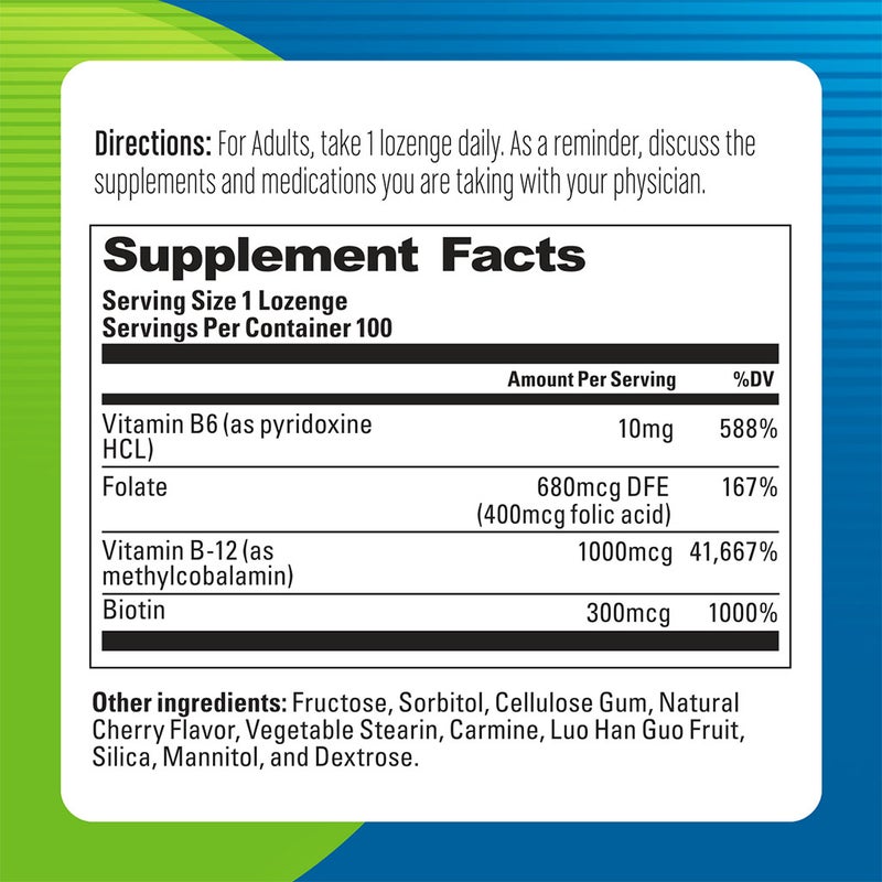 Blueberry Naturals Super B12 1000 mcg Lozenges 100's B0067