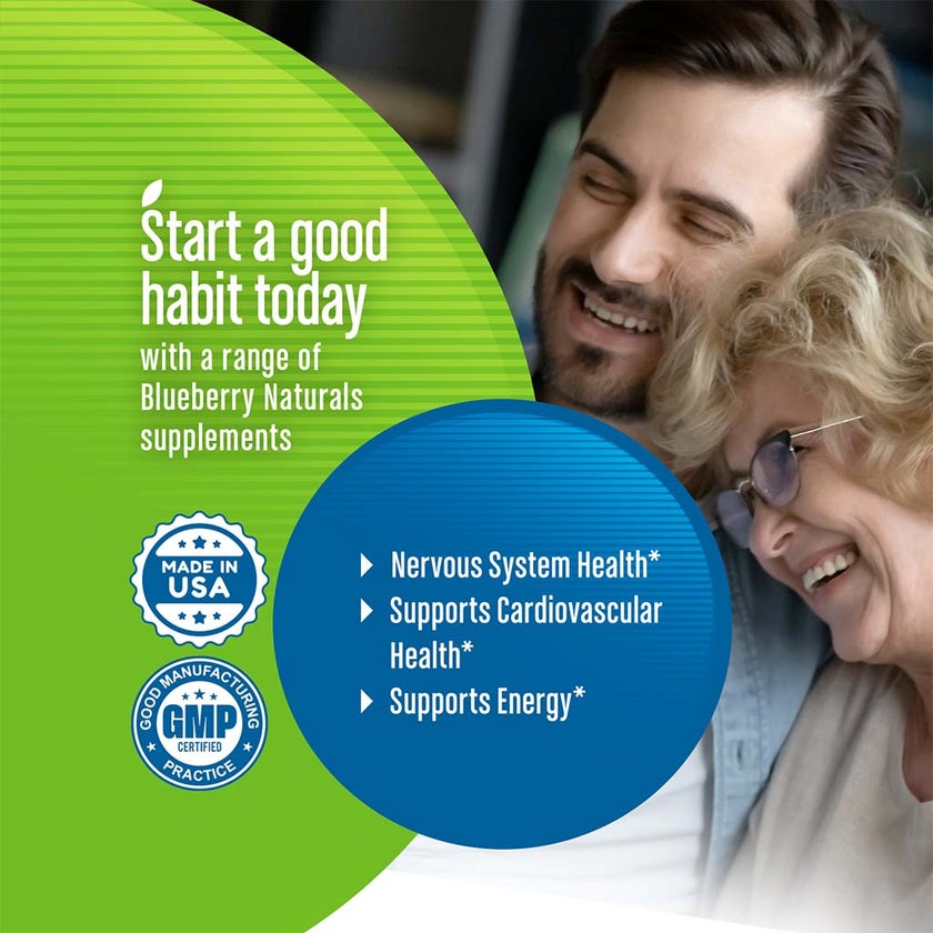 Blueberry Naturals Super B12 1000 mcg Vegetarian Capsules, Pack of 100's - B0074