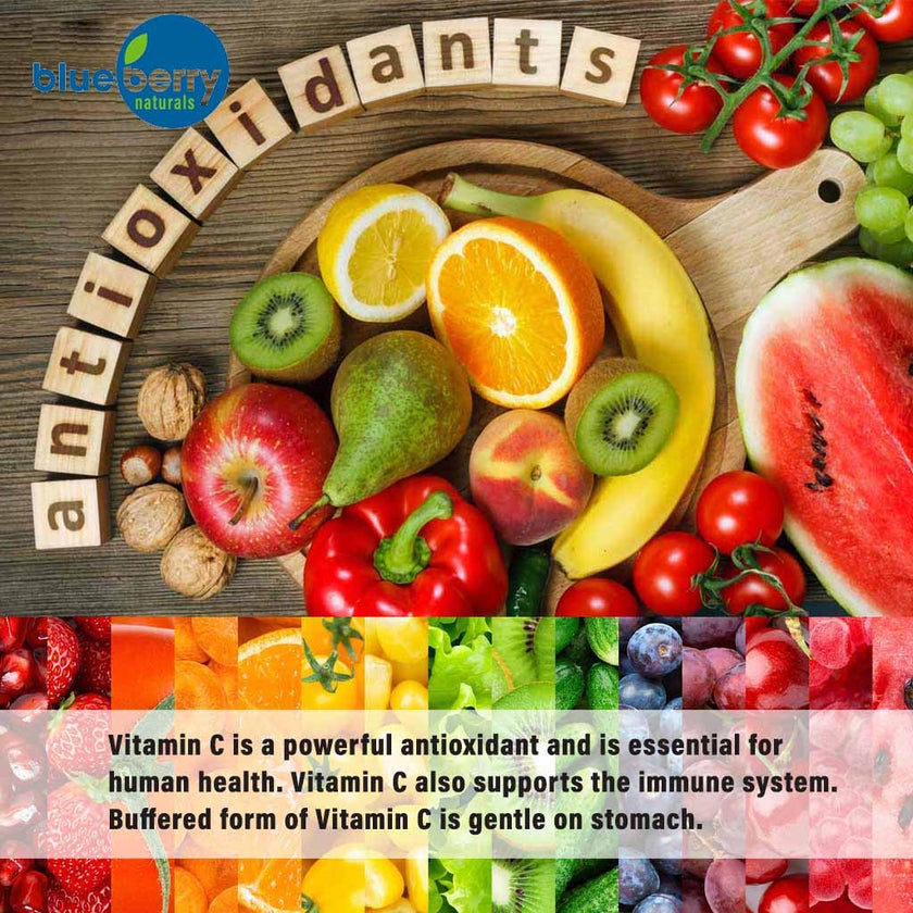 Blueberry Naturals Buffered Quick C 500mg Vegetarian Capsules, Pack of 60's - B0128