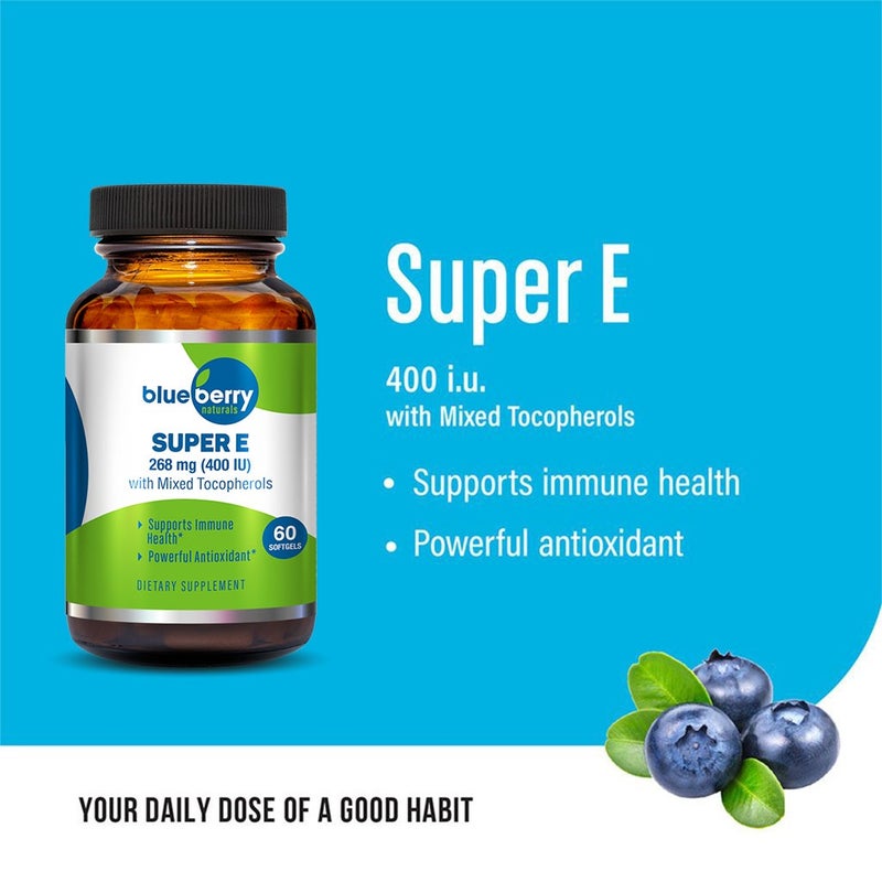 Blueberry Naturals Super E 400IU Softgels 60's B0210