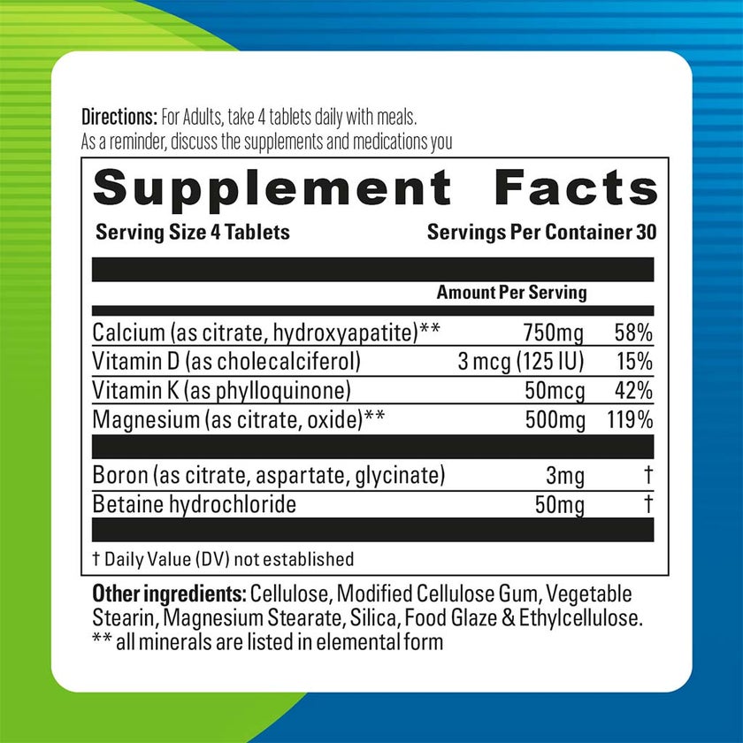 Blueberry Naturals Calcium Magnesium Citrate Tablets, Pack of 120's - B0241