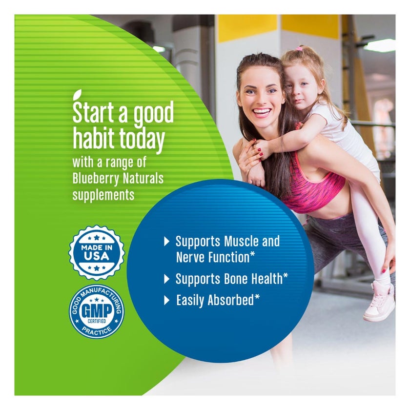 Blueberry Naturals Chelated Magnesium 400mg Tablets, Pack of 90's - B0258