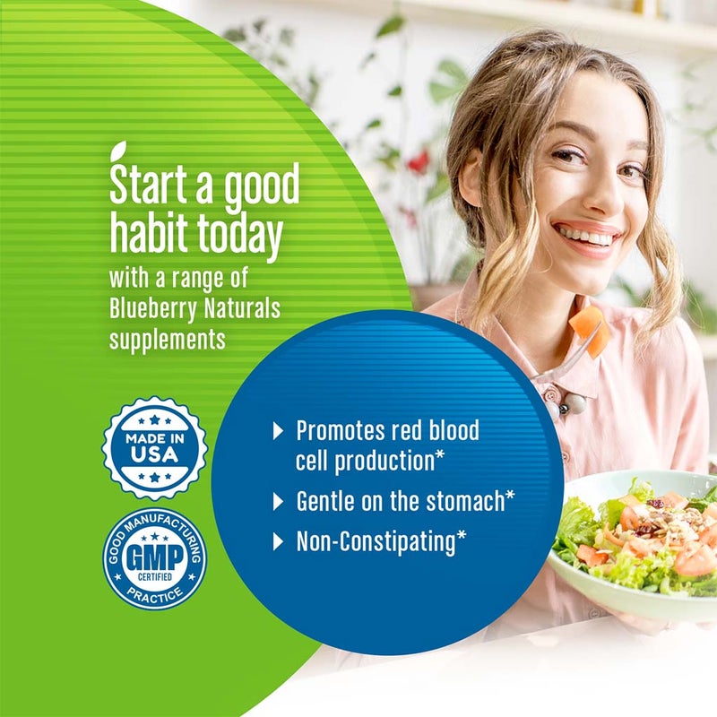 Blueberry Naturals Easy Iron 25 mg Vegetarian Capsules 90's B0265
