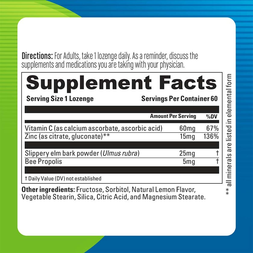 Blueberry Naturals Zinc Lozenges, Pack of 60's - B0289