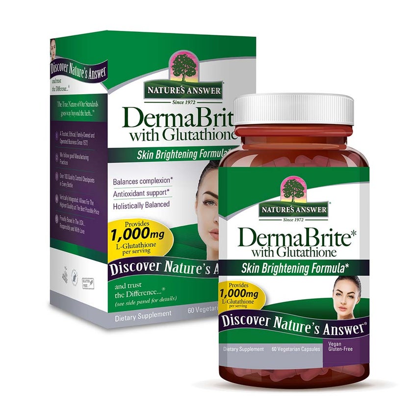 Nature's Answer DermaBrite With Glutathione Vegetarian Capsules For Skin Brightening, Pack of 60's