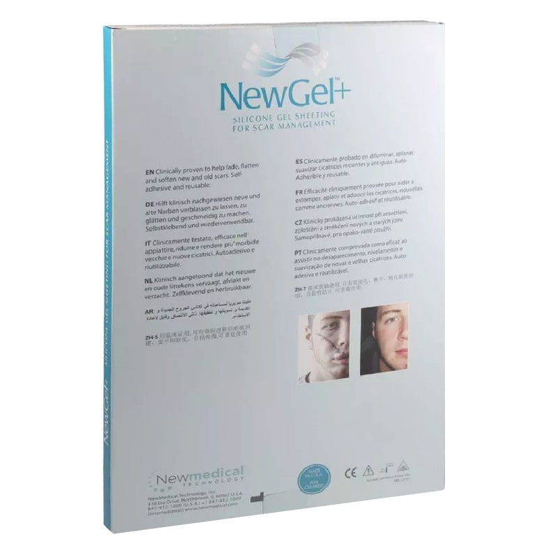 NewGel+ Advanced Medical-Grade 2" x 8" C-Section Strip For C-Section Scar Management, NG-360 Clear, Pack of 1's 