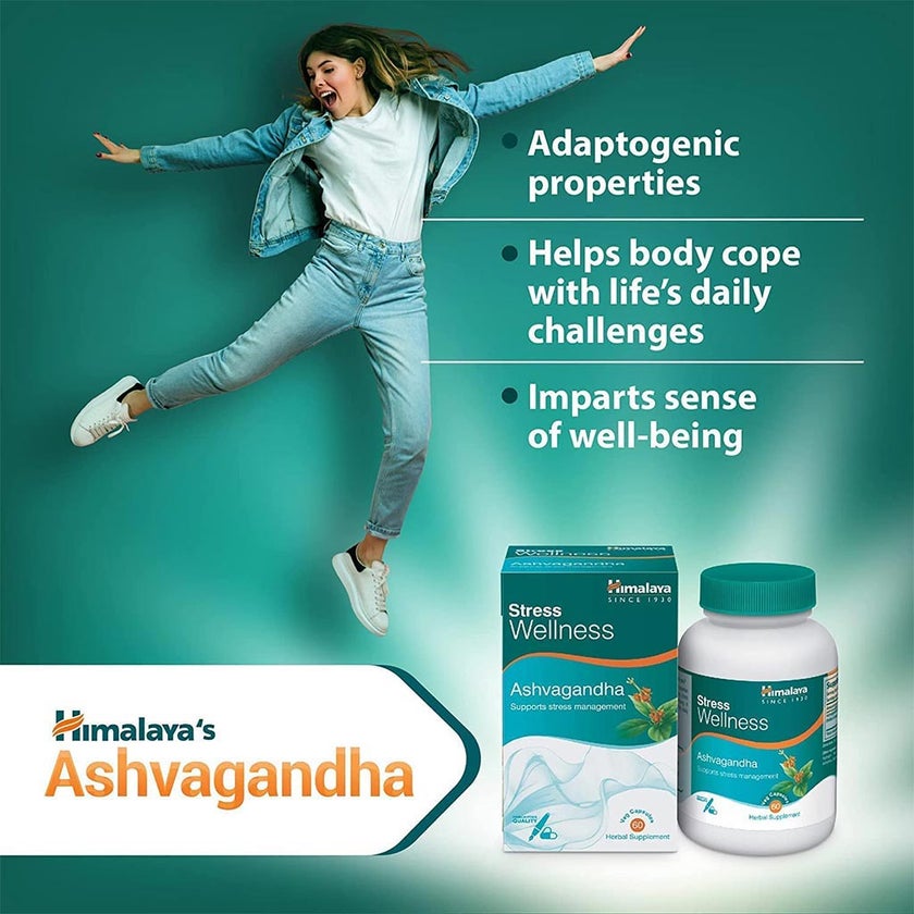 Himalaya Ashvagandha Vegetarian Capsules, Pack of 60's