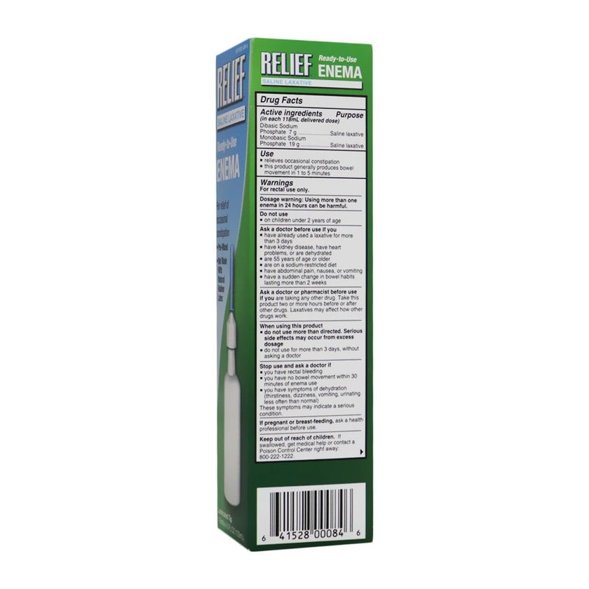 Relief Saline Laxative Enema 133ml