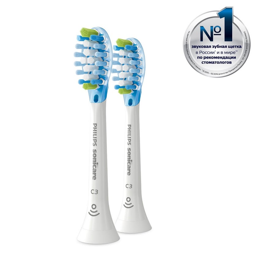 Philips Sonicare HX9042/17 C3 Premium Plaque Defense Replacement Brush Head, Pack of 2's