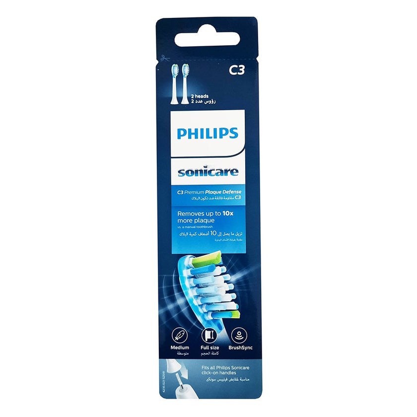 Philips Sonicare HX9042/17 C3 Premium Plaque Defense Replacement Brush Head, Pack of 2's