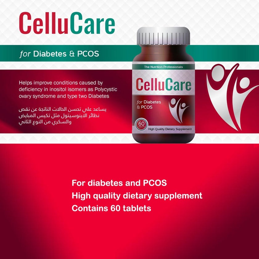 Cellucare Dietary Supplement Tablets For Diabetes and PCOS, Pack of 60's