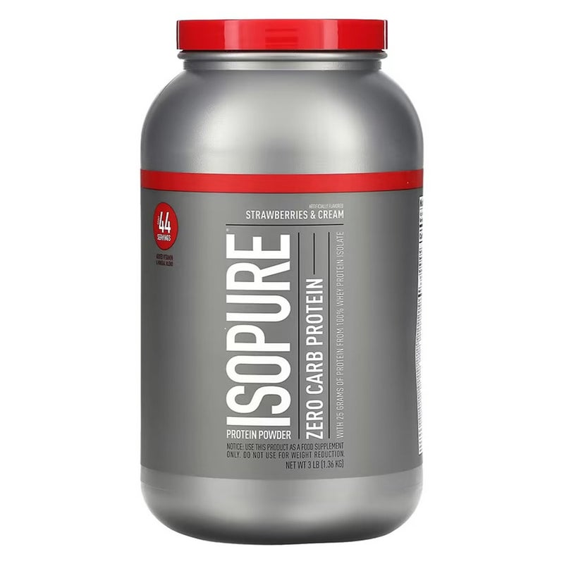 Natures Best Isopure Zero Carb Protein Powder Strawberries & Cream 3 lb