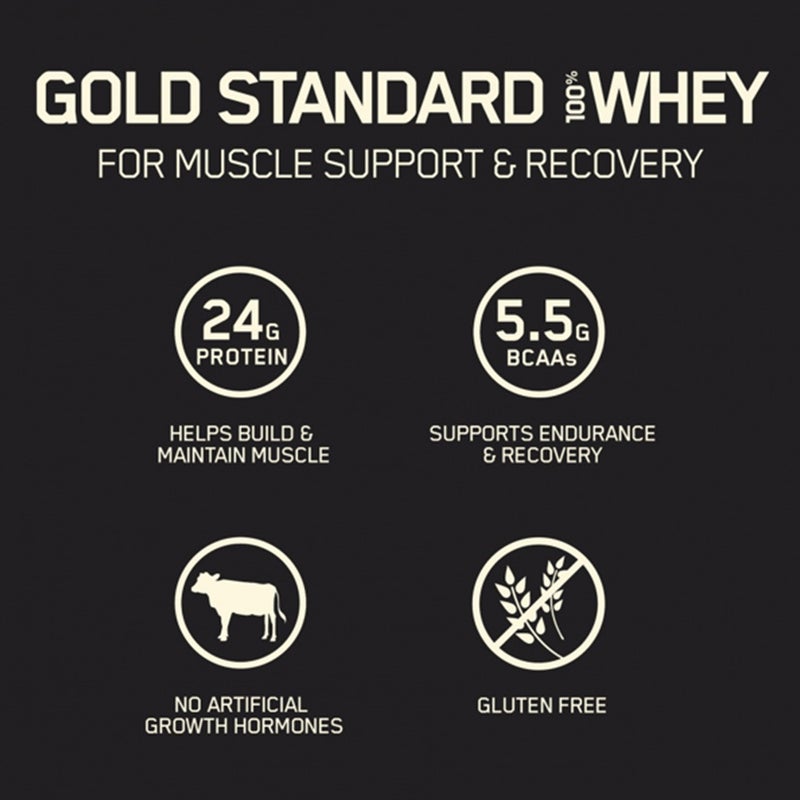 Optimum Nutrition Gold Standard 100% Whey Protein Powder Drink Mix Cookies & Cream Powder 5lb
