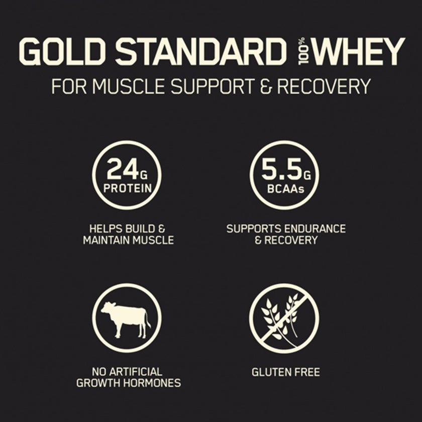 Optimum Nutrition Gold Standard 100% Whey Protein Powder Drink Mix Cookies & Cream Powder 5lb
