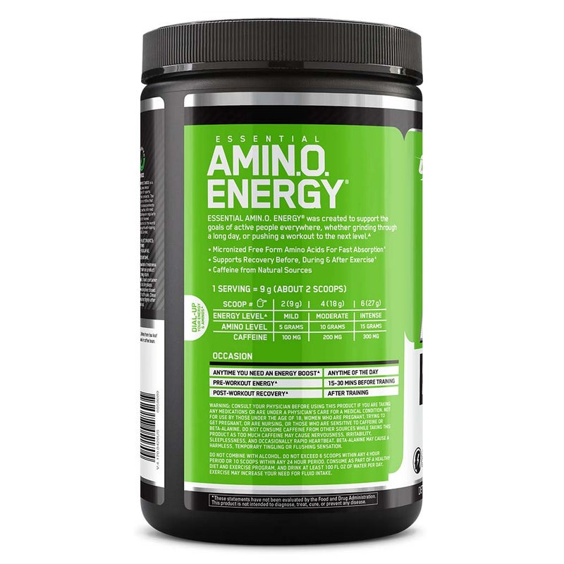 Optimum Nutrition Amino Energy For Energy & Muscle Recovery - Green Apple, 270g - 30 Servings