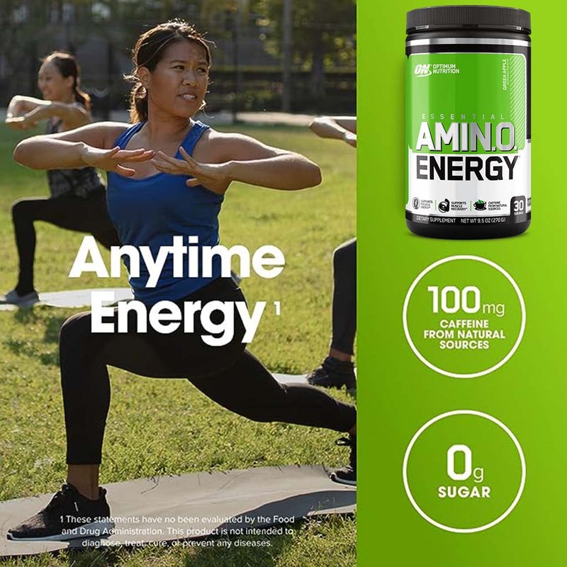 Optimum Nutrition Amino Energy For Energy & Muscle Recovery - Green Apple, 270g - 30 Servings