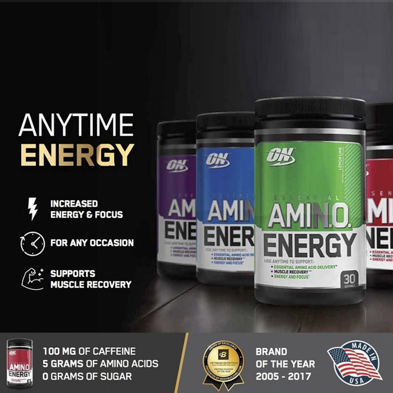 Optimum Nutrition Amino Energy For Energy & Muscle Recovery - Green Apple, 270g - 30 Servings