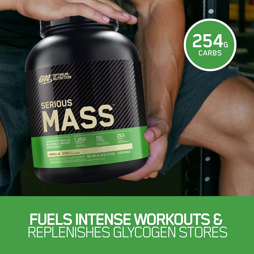 Optimum Nutrition Serious Mass Vanilla Flavor Protein Powder 6lb